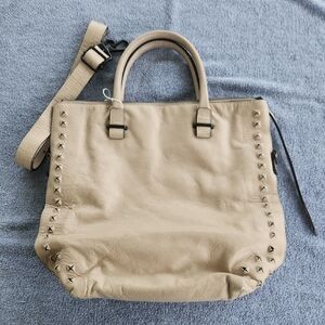 Elliott Lucca Creamy Beige Leather Tote Bag. Never Used.